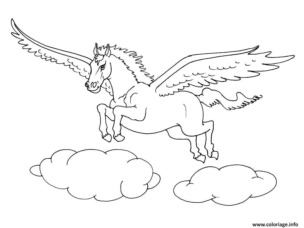 Coloriage Licorne Et Pegase Coloriage Licorne Dessin  Imprimer Gratuit  Dessin De Pegase tout