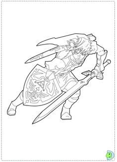 Coloriage Link Breath Of the Wild Zelda Coloring Pages Lineart Zelda & Link