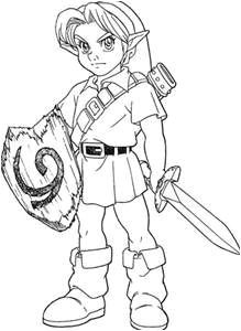 Coloriage Link Ocarina Of Time Coloriage 1 Dessin Zelda Lineart Zelda &amp; Link Pinterest