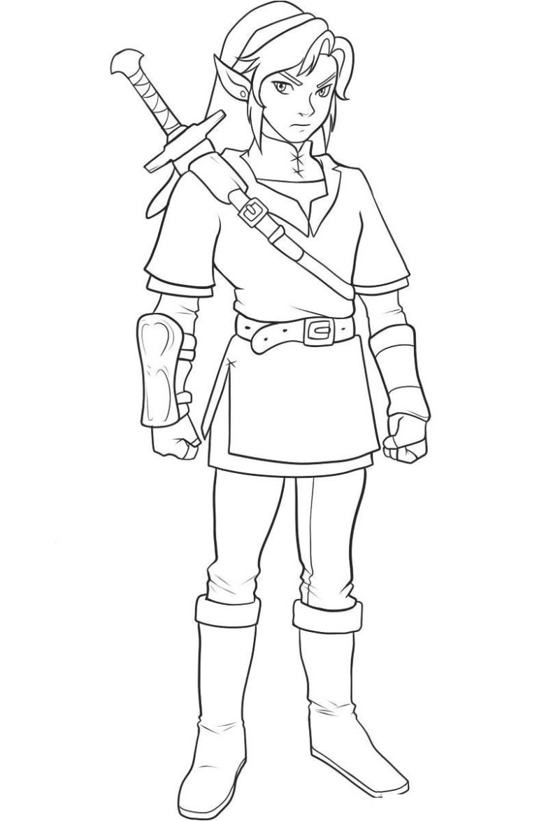 coloriage-link-ocarina-of-time-dessin-zelda-imprimer-hyrule-kingdom
