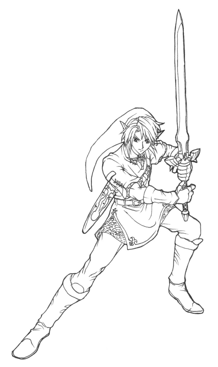 Coloriage Link Twilight Princess Legend Of Zelda Twilight Princess Coloring Pages