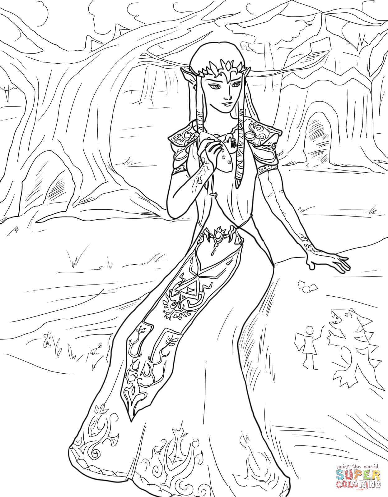 Coloriage Link Twilight Princess Princess Zelda Coloring Page