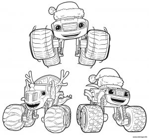 Coloriage Magique Blaze Coloriage Voiture Blaze 3 Monster Noel Dessin