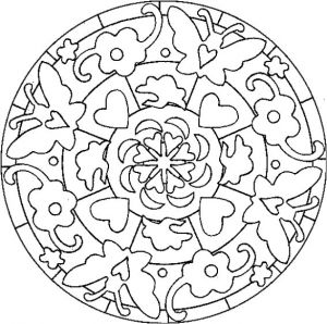 Coloriage Magique De Rosace Coloriage D Un Mandala In N Rosace Papillons Coeurs Tªte Modeler