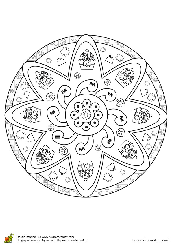 Coloriage Magique De Rosace Coloriage Mandala Gateau Cupcake Rosace Sur Hugolescargot