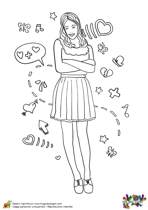 Coloriage Magique De Violetta A Imprimer Dessin   Colorier De Violetta Bras Croisés