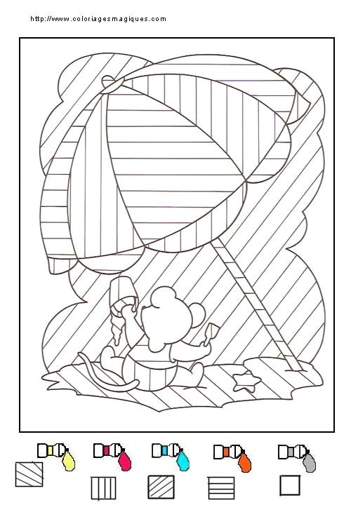 Coloriage Magique Feuille D Automne Coloriages Codés Les Animaux S Amusent Edu for Kids