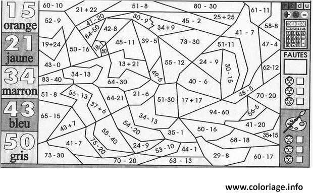 Coloriage Magique La Reine Des Neiges Ce2 Coloriage Magique Ce2 soustraction Dessin