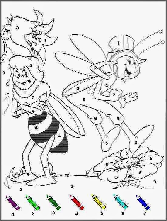 Coloriage Magique Maya L Abeille Fleurs Coloriages Magiques Maya L Abeille Imprimer