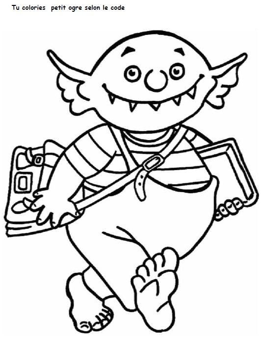 Coloriage Magique Petit Ogre Le Petit Ogre Veut Aller   L école – Le Partage C Est Classe