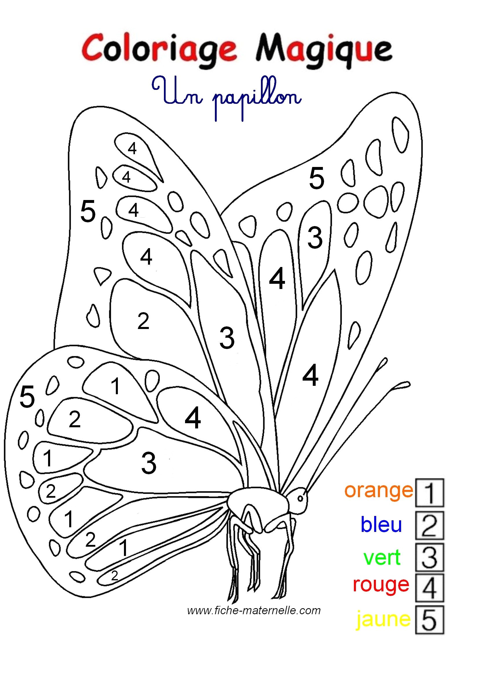Coloriage Magique Petite Section Maternelle A Imprimer Coloriage Magique Pour Les Plus Petits Un Papillon