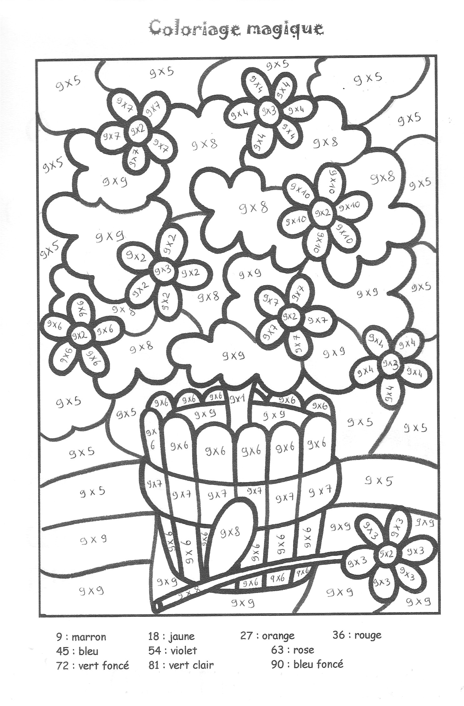 Coloriage Magique Table De Multiplication 7 45 Frais Image De Coloriage Magique 5 Ans