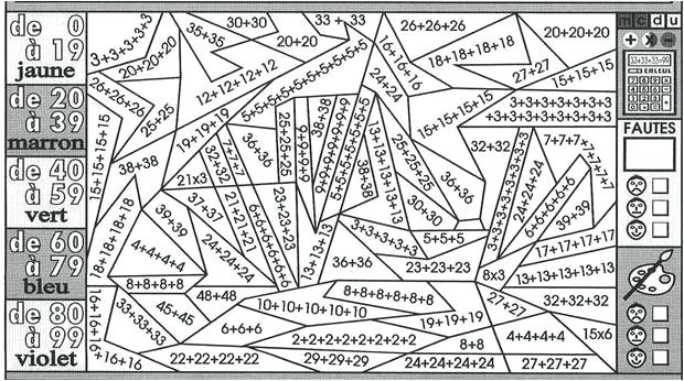 Coloriage Magique Table De Multiplication Ce1 Coloriages 0 A 100 Frhellokids Coloriage Magique Addition