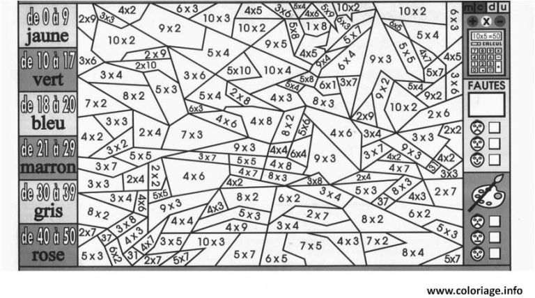 Coloriage Magique Table De Multiplication Ce2 à Imprimer Coloriage
