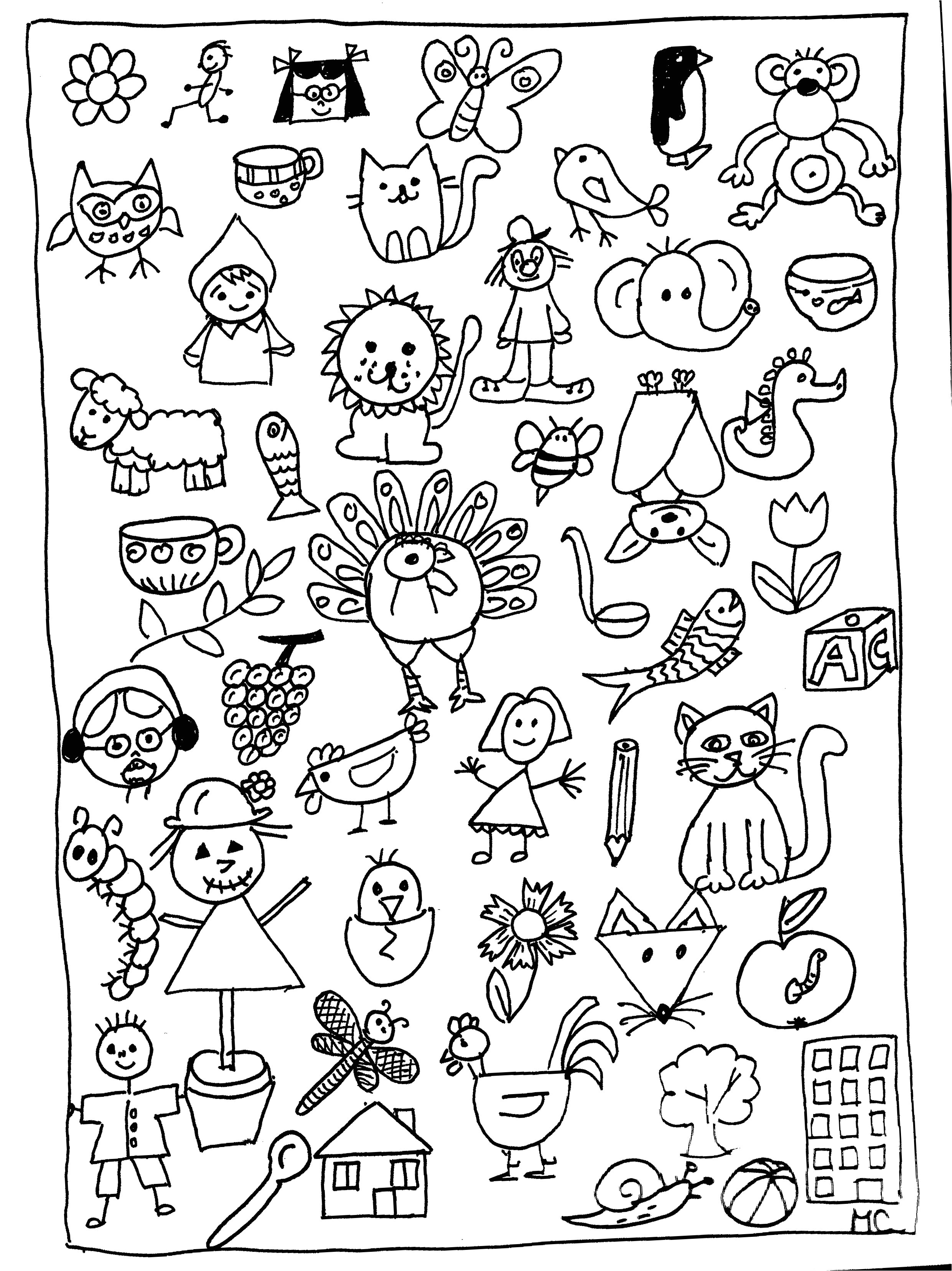 Coloriage Maitresse Et Ses Eleves Cherche Et Trouve La Maternelle De Camille