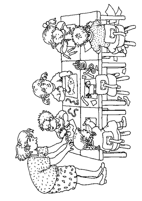 Coloriage Maitresse Et Ses Eleves Coloriage Maitresse Archives Sayten