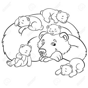 Coloriage Maman Et Bébé Animaux Coloriage Animaux Sauvages Ours Kind Regarde Petits Ours Et Des