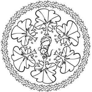 Coloriage Mandala Automne Maternelle Mandala Avec Des Arbres Et Des Feuilles Le Mandala