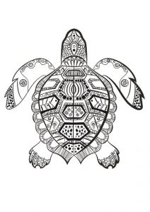 Coloriage Mandala Biche La tortue Marine   Colorier Du Dimanche …