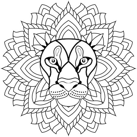Coloriage Mandala Enfant Dessin Mandala Lion A Colorier Coloring Pages
