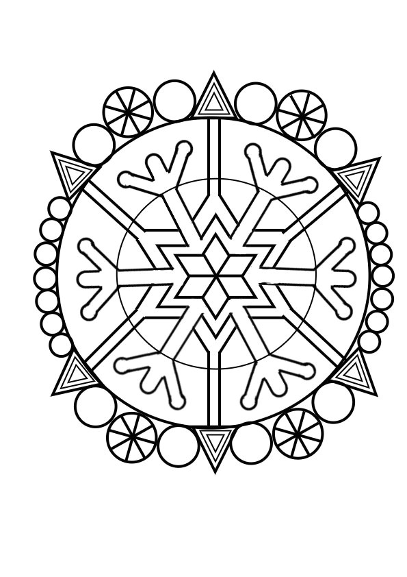 Coloriage Mandala Hiver Maternelle Coloriage Mandala Flocon