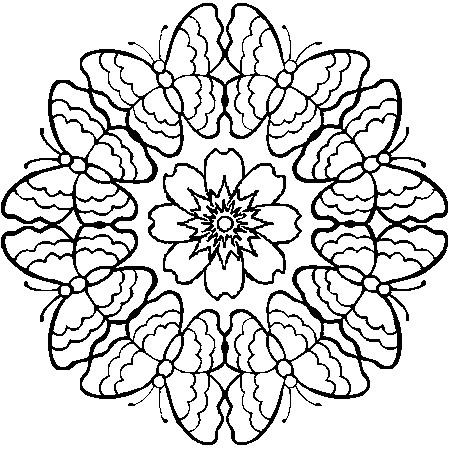Coloriage Mandala Papillon à Imprimer Coloriage Mandala Fleur Et Papillon