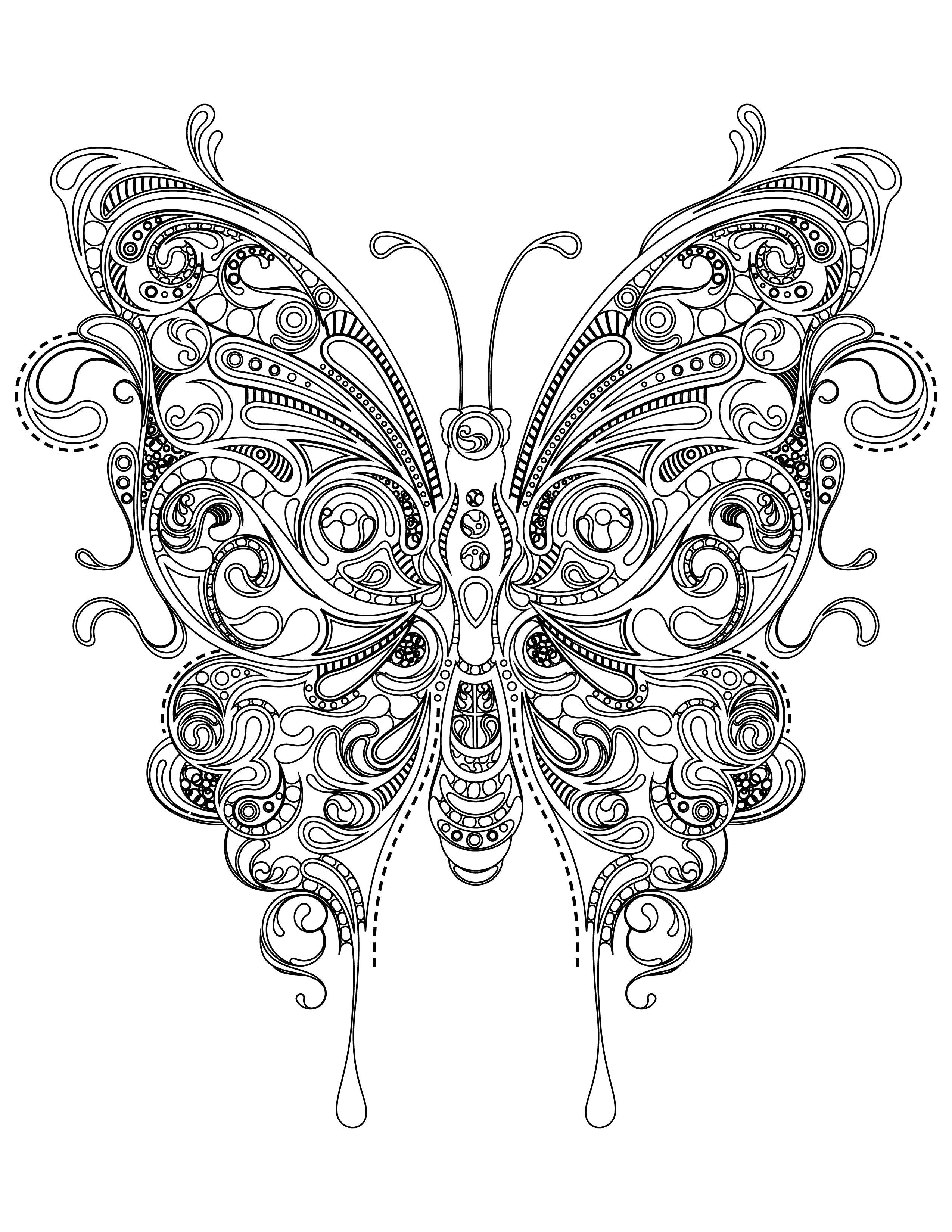 Coloriage Mandala Papillon à Imprimer Coloriage Papillon Tr¨s Difficile   Imprimer