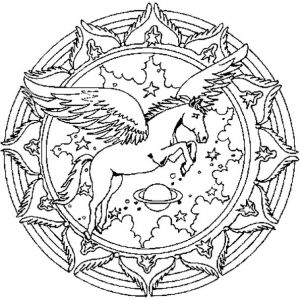 Coloriage Mandala Pegase Coloriage Mandala Pégase En Ligne Gratuit   Imprimer