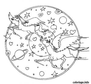 Coloriage Mandala Pegase Coloriage Mandala Pegase Jecolorie