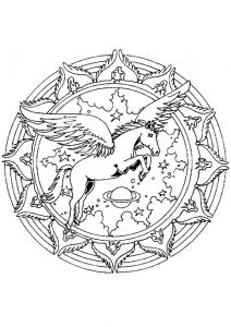Coloriage Mandala Pegase Coloriage Mandala Pegase Sur Hugolescargot