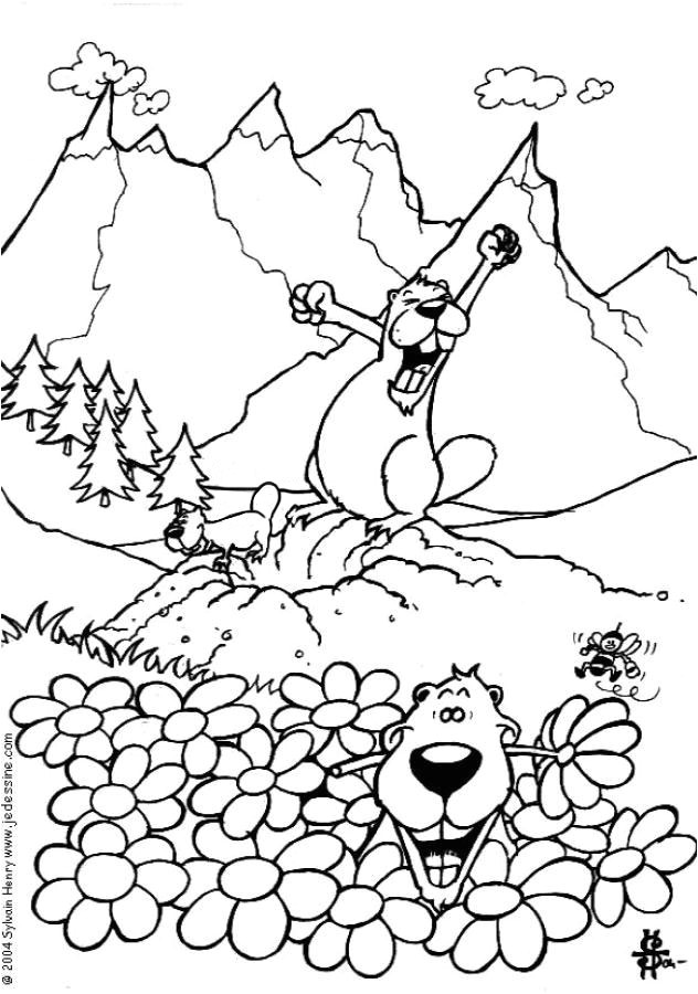 Coloriage Marmotte Qui Dort Coloriages Les Marmottes Fr Hellokids