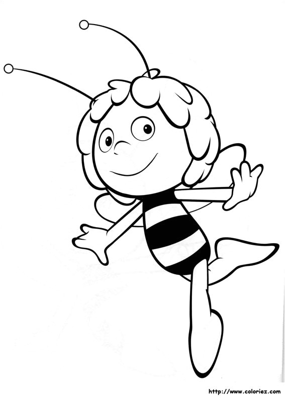 Coloriage Maya L Abeille à Imprimer Dessins Gratuits   Colorier Coloriage Abeilles   Imprimer
