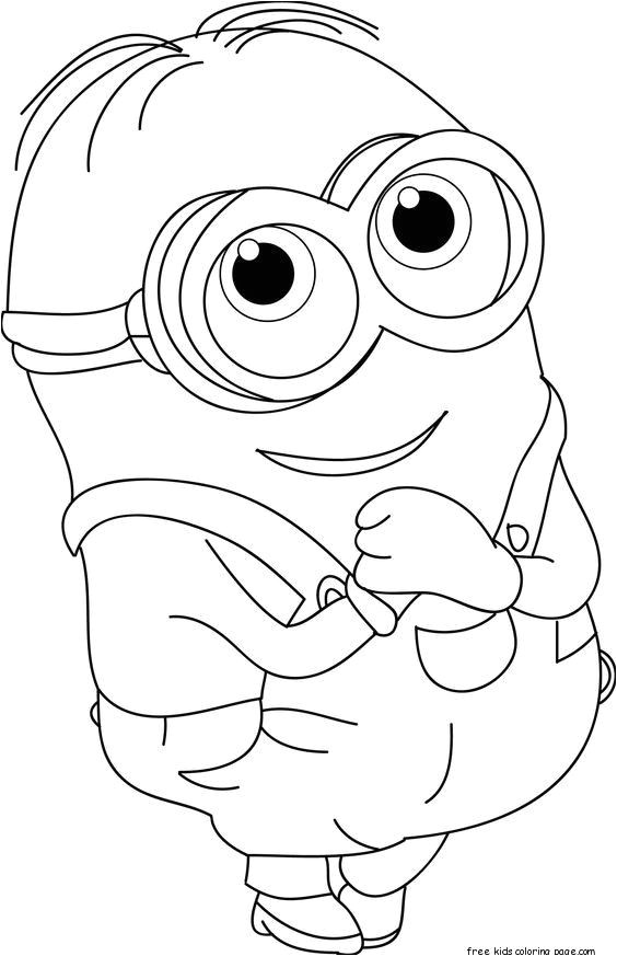 Coloriage Minion Bob à Imprimer Printable the Minions Dave Coloring Page for Kidsee Online Print