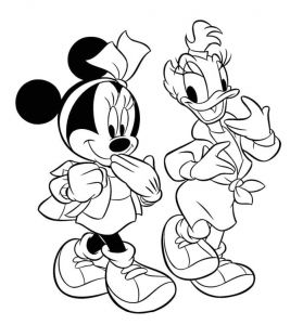 Coloriage Minnie Et Daisy à Imprimer Coloriages Mickey Et Minnie Az Coloriage