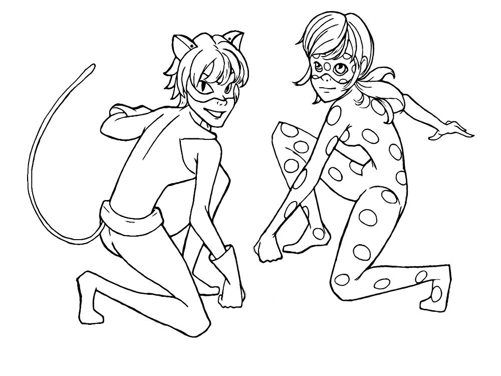 Coloriage Miraculous Ladybug Et Chat Noir A Imprimer Dibujos Para Imprimir Y Colorear De Ladybug Y Cat Noir