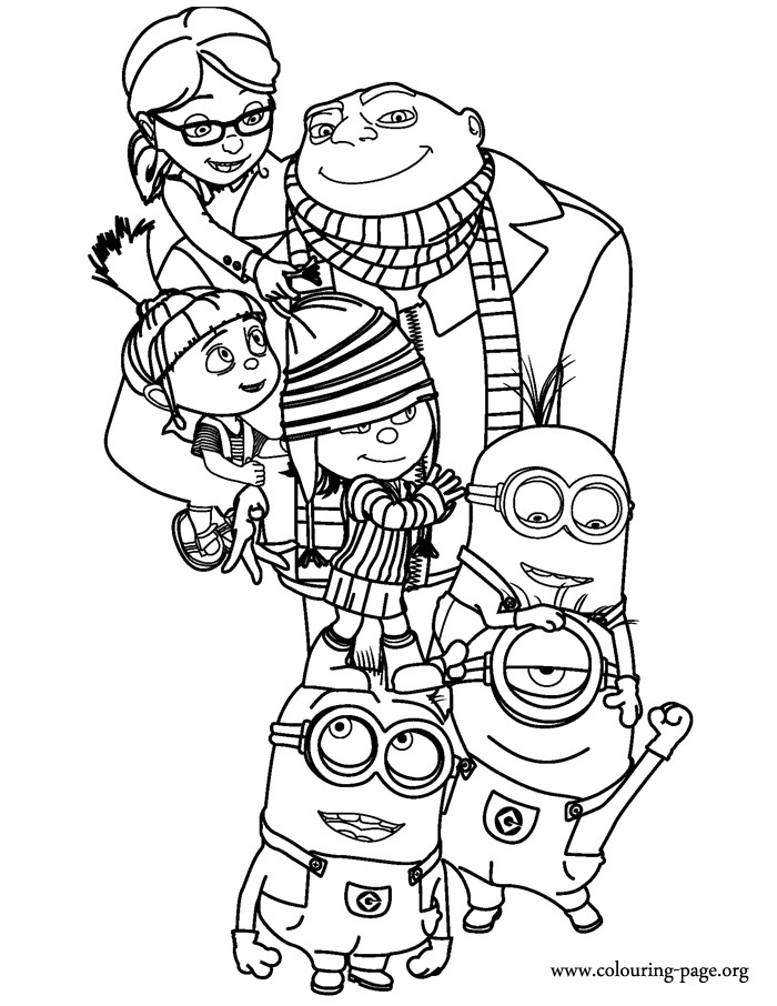 Coloriage Moi Moche Et Méchant Gru A Cute Coloring Page with the Characters Of the Movie Despicable Me