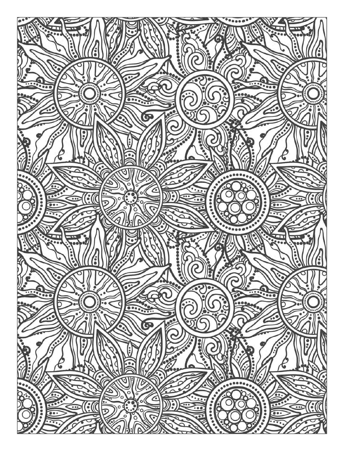 Coloriage Mosaique Cp Beautiful Flowers Detailed Floral Designs Coloring Book Preview