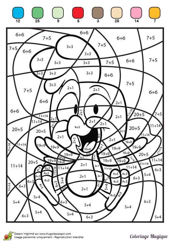Coloriage Mosaique Cp Coloriage Magique Pour Apprendre L Addition   Ses Enfants Avec Un