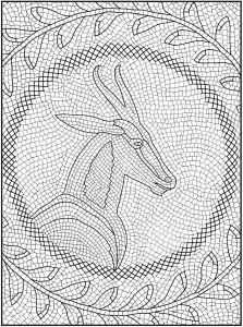 Coloriage Mosaique Gallo Romaine Mosa¯que D Une Antilope   Colorier A Vos Crayons