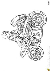 Coloriage Motocross à Imprimer Dessin D Une Moto De Course Personnalisée Avec La Jolie Pilote
