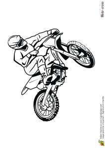 Coloriage Motocross Freestyle Dessin Colorier Moto Cross Sur Circuit
