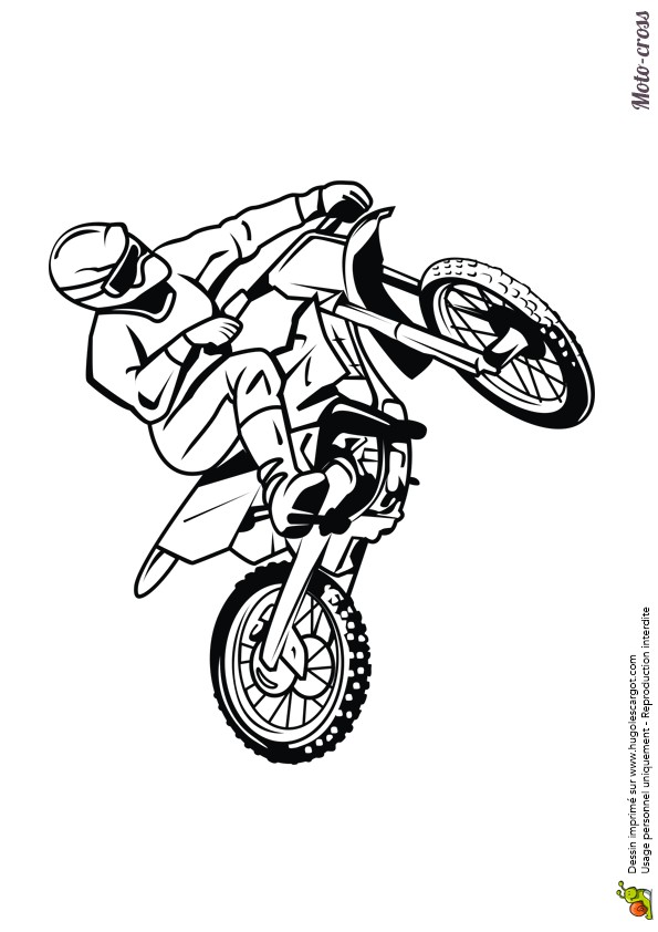 Coloriage Motocross Freestyle Dessin   Colorier Moto Cross Sur Circuit