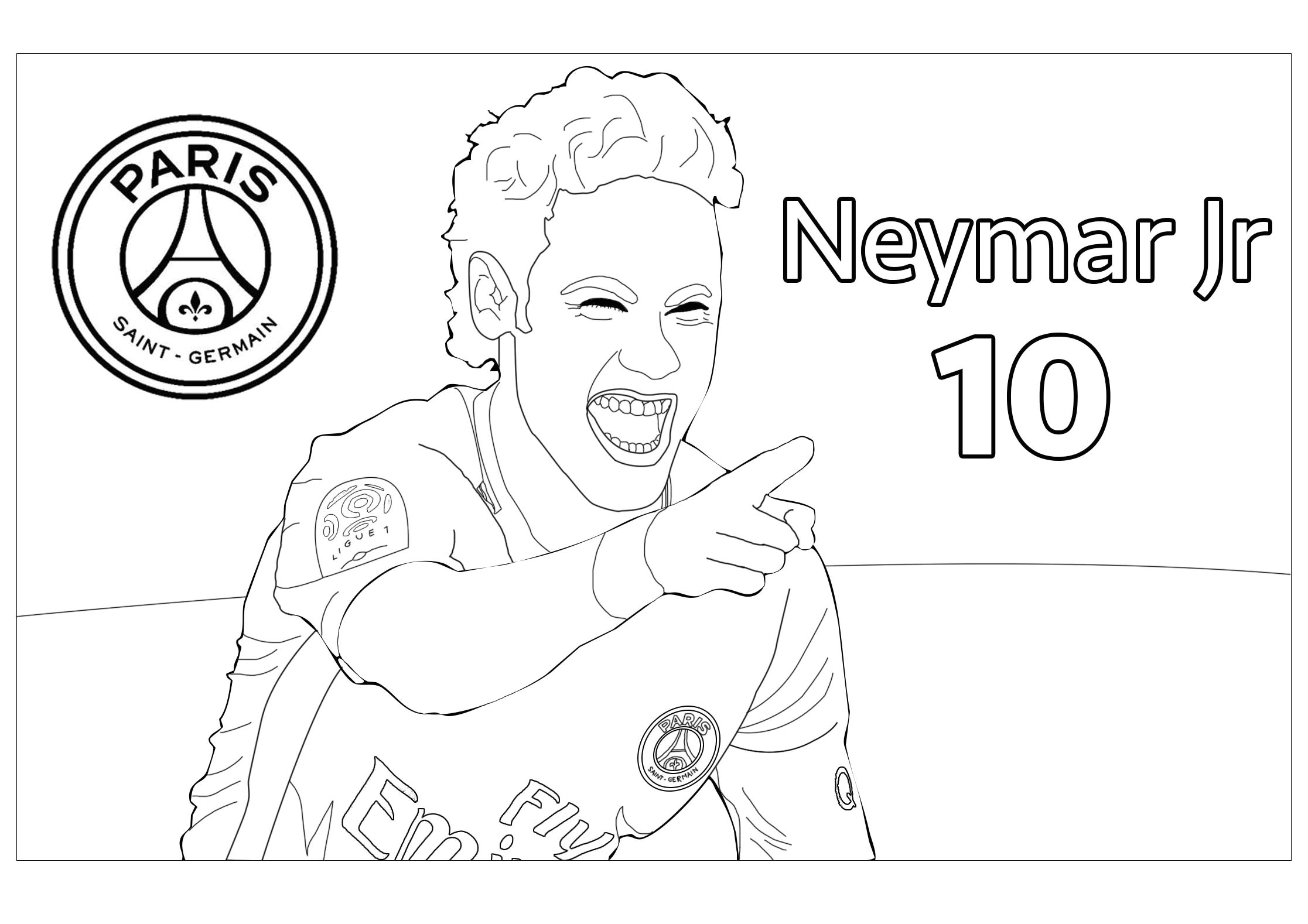 Coloriage Neymar A Imprimer Football Neymar Jr 1 Sport Jeux Olympiques Coloriages
