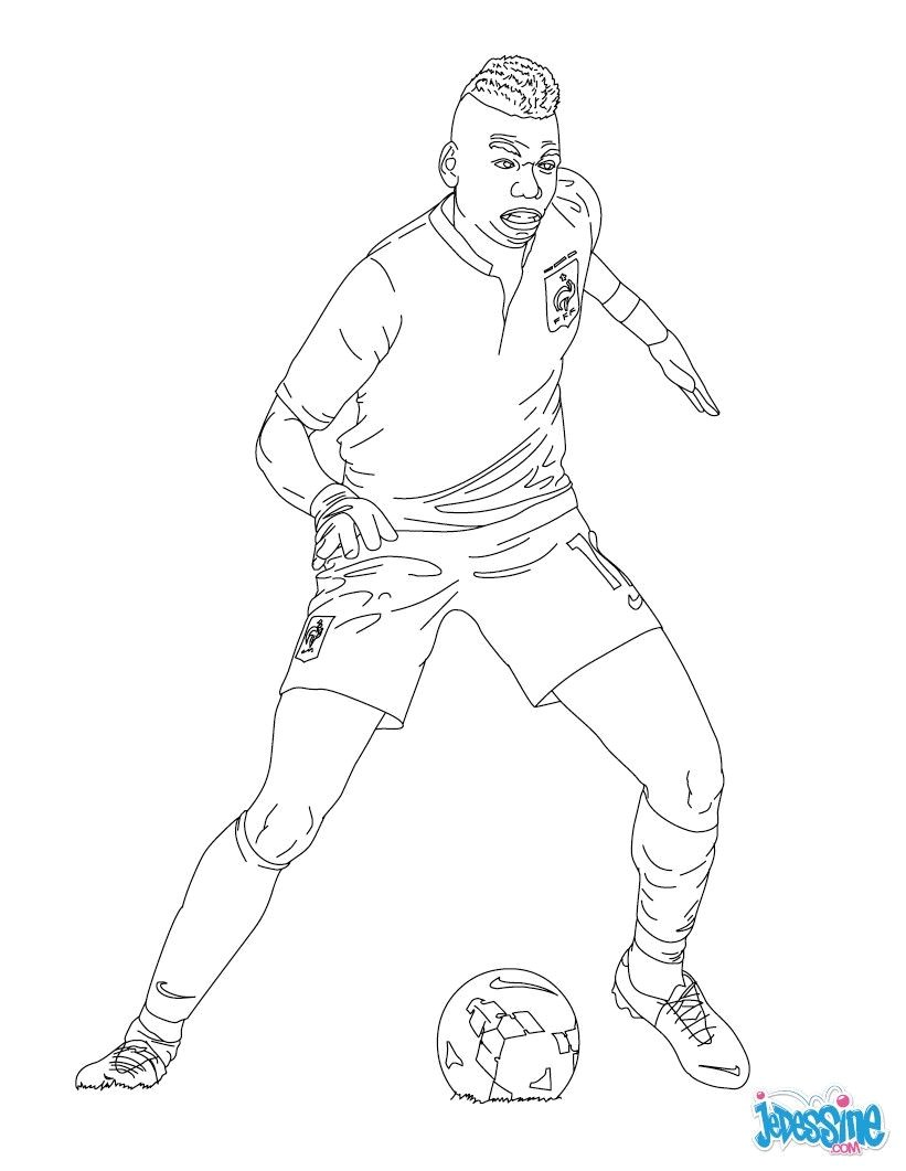 Coloriage Neymar Bresil Coloriage Du Joueur De Foot Paul Pogba  Imprimer Gratuitement Ou