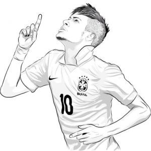 Coloriage Neymar Bresil Neymar top soccer Player Coloring Sheet