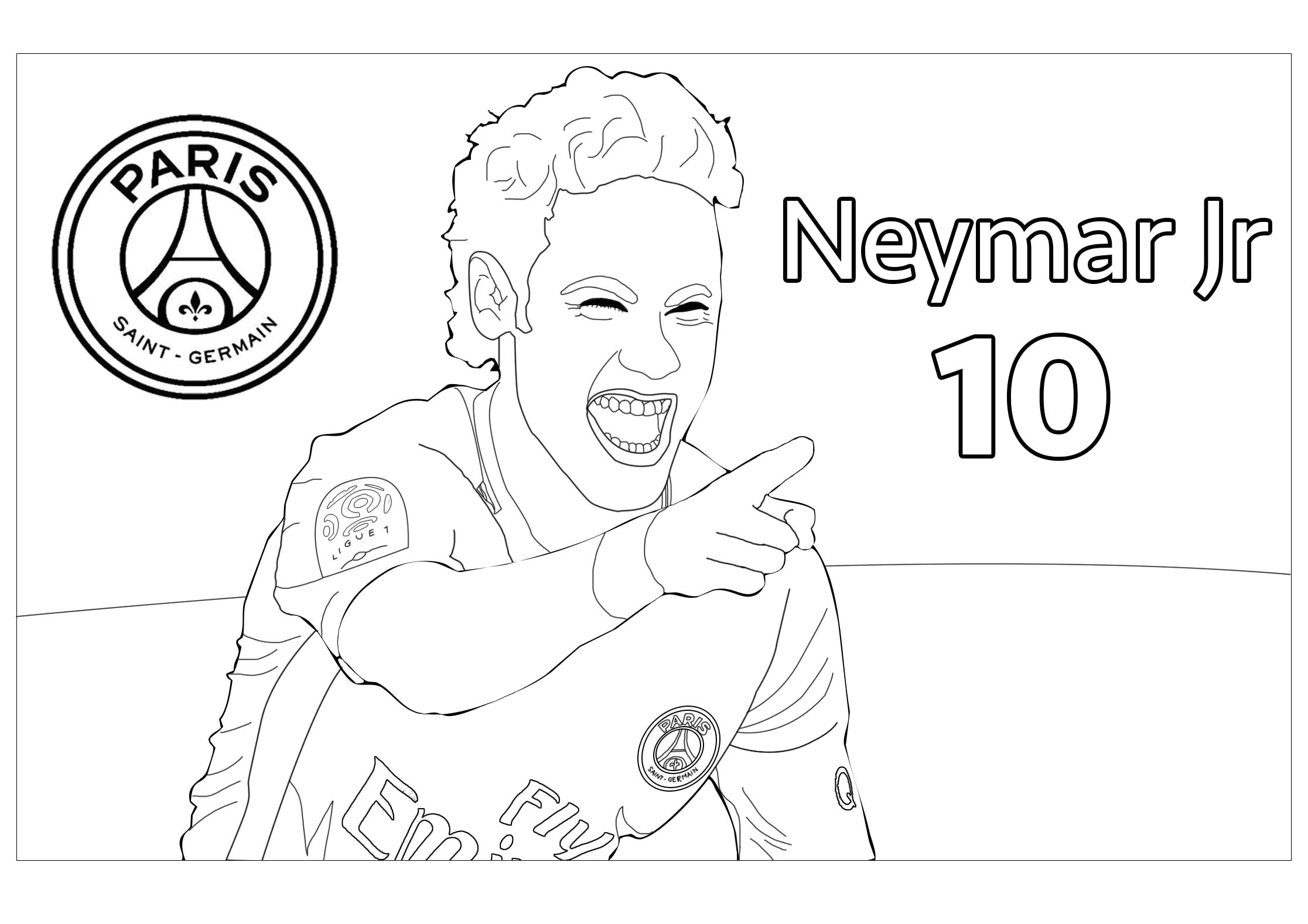 Coloriage Neymar Gratuit Football Neymar Jr 1 Sport Jeux Olympiques Coloriages