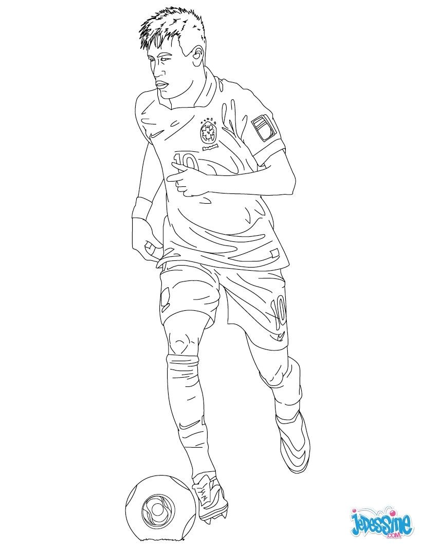 Coloriage Neymar Jr Coloriage Du Joueur De Foot Neymar  Imprimer Gratuitement Ou
