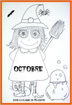 Coloriage Octobre Imprimer Coloriage sorci¨re Pour Halloween