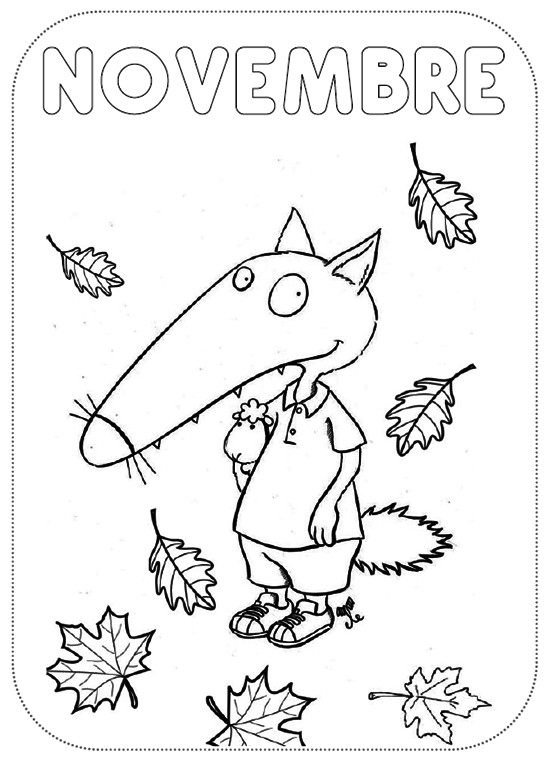 Coloriage Octobre Maternelle Moustache Coloriages Des Mois Pour Le Cahier De Vie Novembre