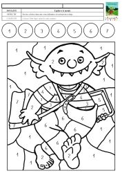 Coloriage Ogre Maternelle Le Petit Ogre Veut Aller   L école Coloriage Magique Avec Des
